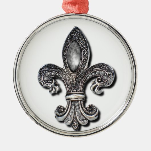 Liliensymbol New Orleans Flor De Lis Ornament Aus Metall (Vorne)