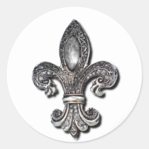 Liliensymbol New Orleans Flor De Lis Runder Aufkleber