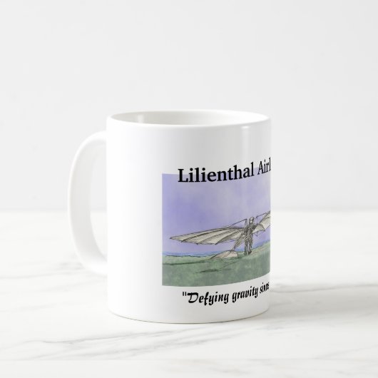 Lilienthal Fluglinien Kaffeetasse (Vorderseite Links)
