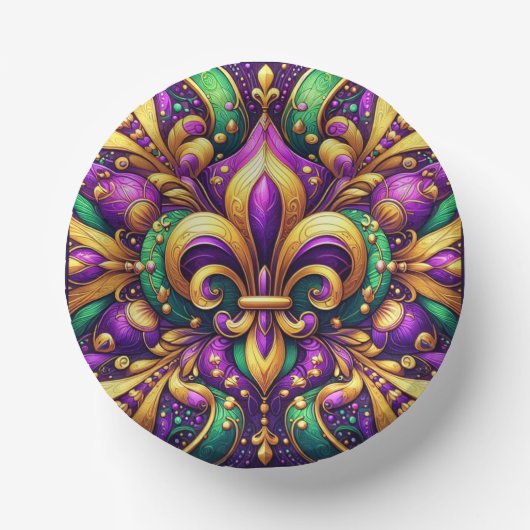 Lilienzepter Mardi Gras Pappteller (Vorderseite)