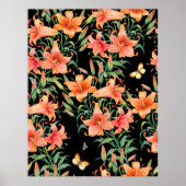 Liliert nahtloses Hintergrundmuster. Poster (Vorne)