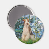 Lilies 1 - Wire Fox Terrier 3 Magnet (Vorderseite/Rückseite)