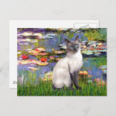 Lilies 2 - Blue Point Siamese cat Postkarte (Vorne/Hinten)