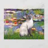 Lilies 2 - Blue Point Siamese cat Postkarte (Vorderseite)