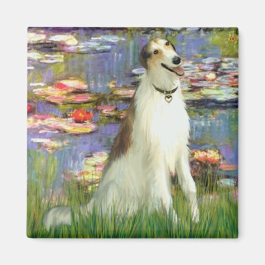 Lilies 2 - Borzoi Magnet (Vorne)