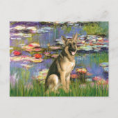 Lilies 2 - Deutscher Schäferhund 2 Postkarte (Vorderseite)