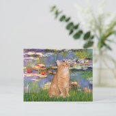 Lilies 2 - Orange Tabby cat 46 Postkarte (Stehend Vorderseite)