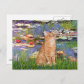 Lilies 2 - Orange Tabby cat 46 Postkarte (Vorne/Hinten)