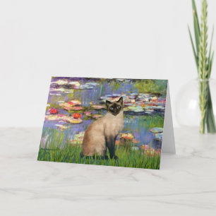 Lilies 2 - Seal Point Siamese Katze Karte