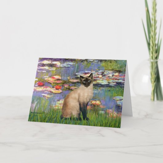 Lilies 2 - Siegel Point Siamese cat Karte (Vorderseite)