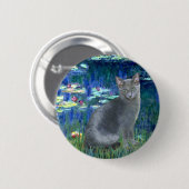 Lilies 5 - Russische Blaue Katze 2 Button (Vorne & Hinten)
