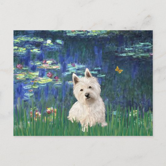 Lilies 5 - Westie 1 Postkarte (Vorderseite)