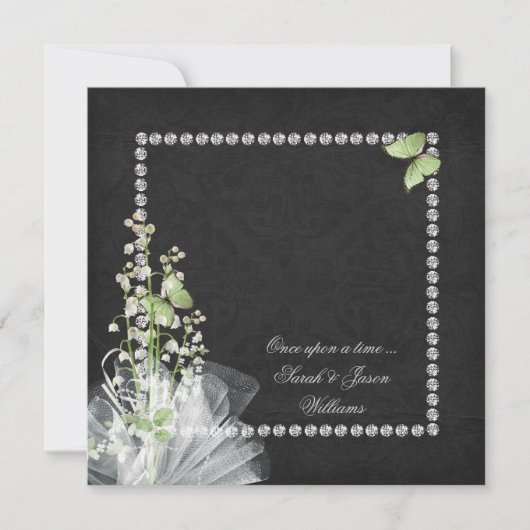 Lilies and Diamonds Vow Renewal Einladung (Vorderseite)