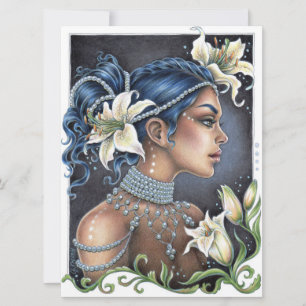 Lilies and Pearls Fairy Elf Fantasy Card