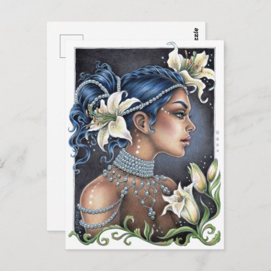 Lilies and Pearls Postkarte (Vorne/Hinten)