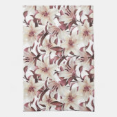 Lilies auf weiß. Blumenmuster Geschirrtuch (Vertikal)