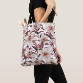 Lilies auf weiß. Blumenmuster Tasche (Von Nahem)