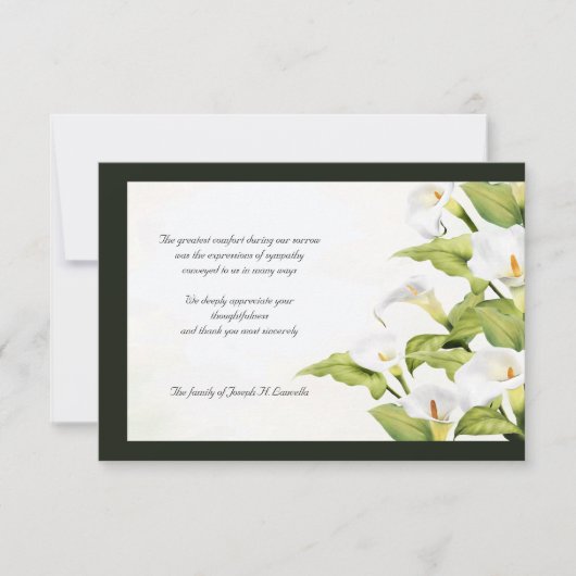 Lilies Beileid Danke-Card Dankeskarte (Vorderseite)