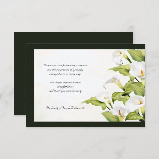 Lilies Beileid Vielen Dank für Ihre Karte (Vorne/Hinten)