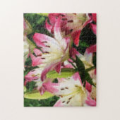 Lilies Blume Foto Malerei Puzzle (Vertikal)