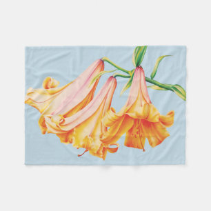 Lilies feine Kunst botanische Lilienblumen Fleecedecke