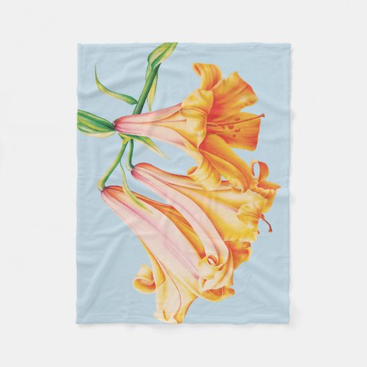 Lilies fine art botanic bell lies Blume Fleecedecke (Vorderseite)