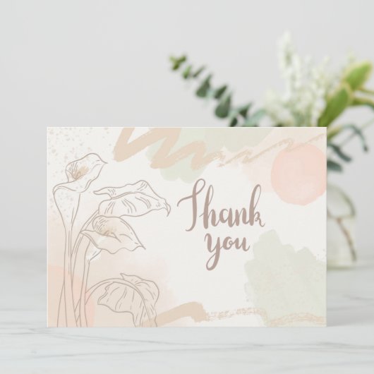 Lilies Flat Danke-Card Dankeskarte (Stehend Vorderseite)