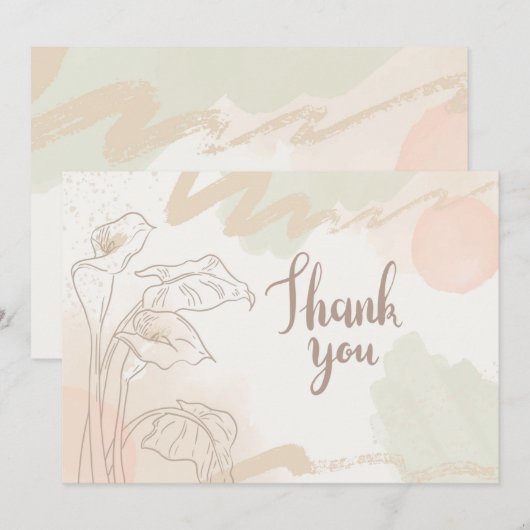 Lilies Flat Danke-Card Dankeskarte (Vorne/Hinten)