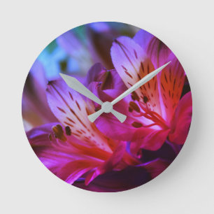 Lilies Floral Wall Clock Runde Wanduhr