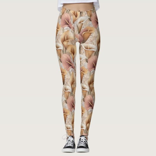 lilies Flower Maternity Calla lilies Luxury Women Leggings (Vorderseite)