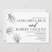 Lilies Hand Drawn Elegant Script Wedding Einladung (Vorderseite)