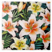 Lilies Keramik Tile Fliese (Vorderseite)