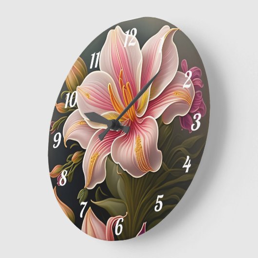 Lilies Large Clock Große Wanduhr (Winkel)