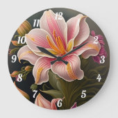 Lilies Large Clock Große Wanduhr (Vorderseite)