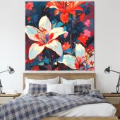 Lilies Leinwanddruck (Insitu (Schlafzimmer))