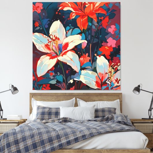Lilies Leinwanddruck (Insitu (Schlafzimmer))