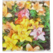 Lilies Liebe und leichte Wasserfarbe Duschvorhang (Vorderseite)