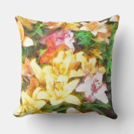 Lilies Liebe und leichte Wasserfarbe Kissen