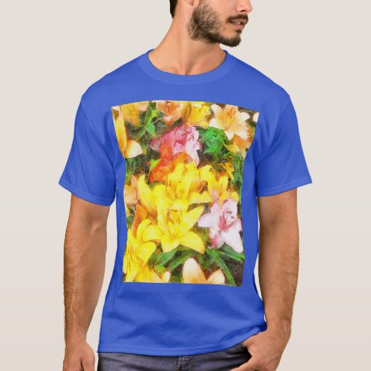 Lilies Liebe und leichte Wasserfarben Kunst T-Shirt (Vorderseite)