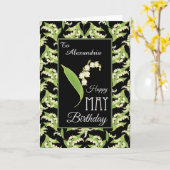 Lilies May Birthday Card to Personalize, Black Karte (Gelbe Blume)