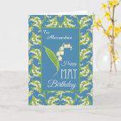 Lilies May Birthday Card to Personalize, Blue Karte (Gelbe Blume)