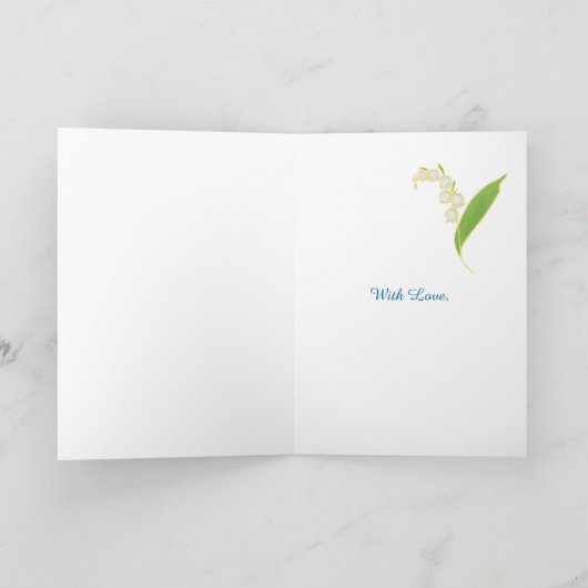 Lilies May Birthday Card to Personalize, Mauve Karte (Innenseite)