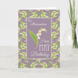 Lilies May Birthday Card to Personalize, Mauve Karte