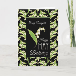 Lilies May Geburtstagskarte, Schwarz: für Tochter Karte