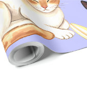 Lilies & Naps – Ruhende Katzen in Blüte Geschenkpapier (Rolleneckpunkt)