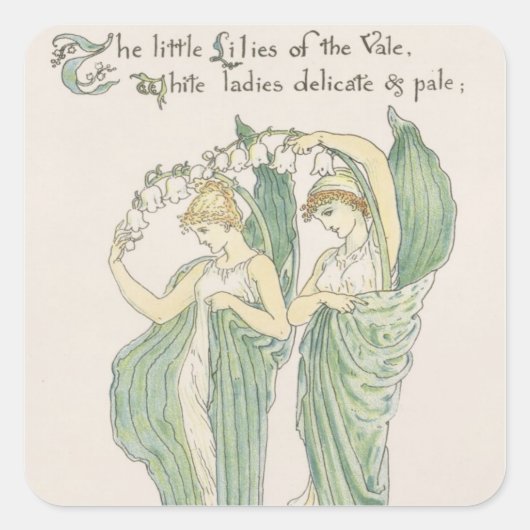 Lilies of the Vale, from Flora's Feast, 1901 (colo Quadratischer Aufkleber (Vorderseite)