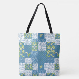 Lilies-of-the-Valley Imitats Patchwork in Blue Tasche