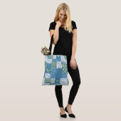 Lilies-of-the-Valley Imitats Patchwork in Blue Tasche (Am Model)