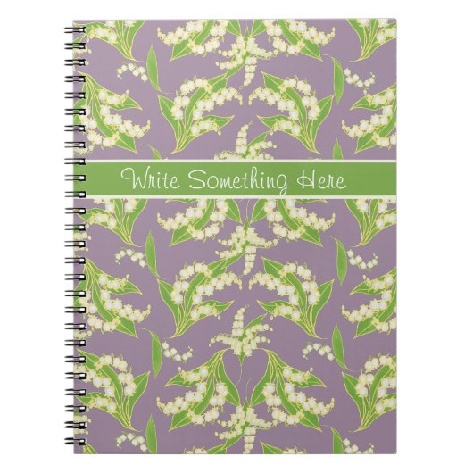 Lilies of the Valley Pattern on Mauve Notizblock (Vorderseite)