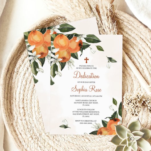 Lilies & Orange Blumendedication Einladung